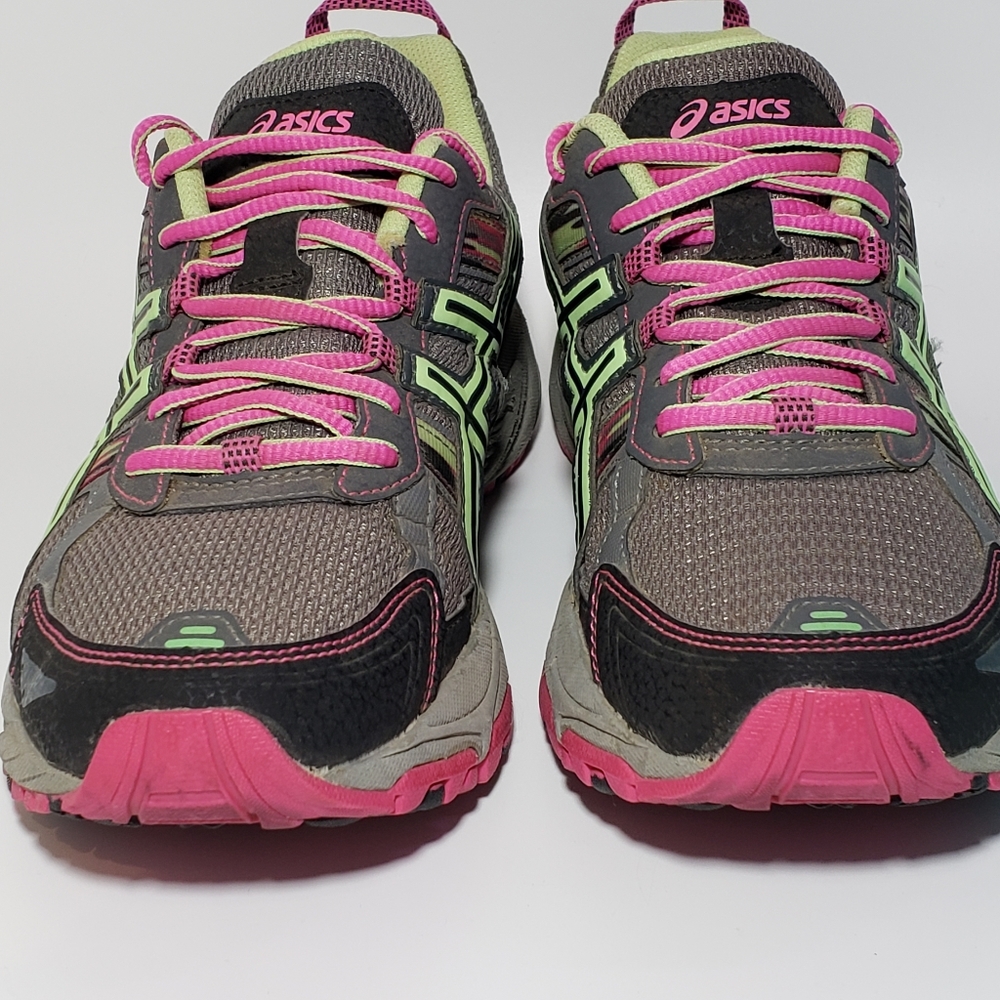 Asics Womens Gel Venture 5 T5N8N Gray and Green Running Shoes Lace Up Sz 9.5 - Picture 4 of 10